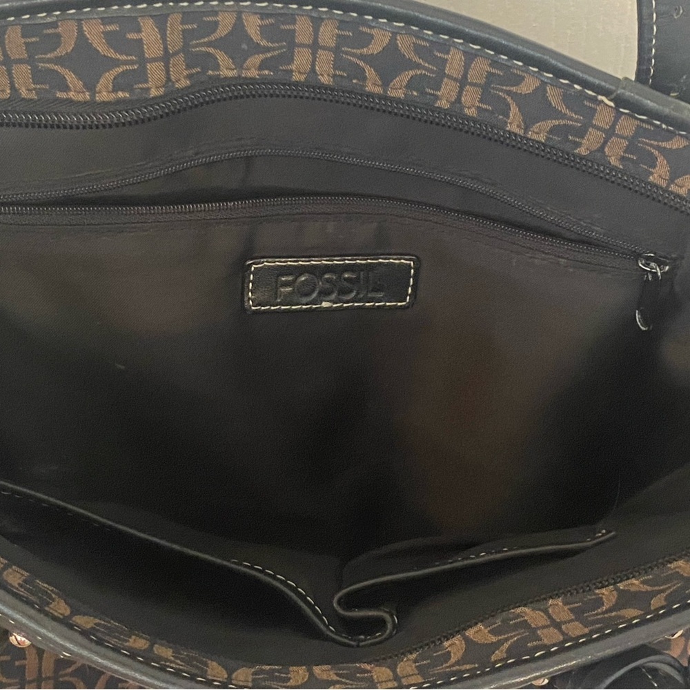 Fossil Signature Canvas And Leather Monogram Prin… - image 6